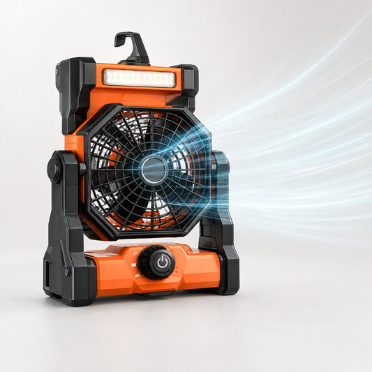 Zarylo Air™ – Ventilateur Rechargeable 4-en-1 avec Lampe LED & Batterie Externe
