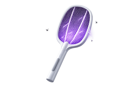 Zarylo Guard™ – Raquette Anti-Moustique Électrique 2-en-1 UV Rechargeable avec Socle